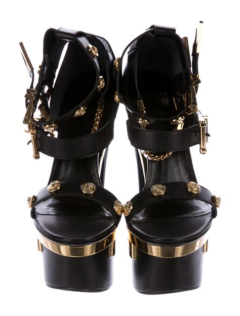 versace sandals medusa strappy|Versace platform heels medusa.